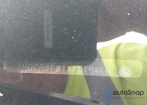 2010 Honda Accord 3.5 Ex-L из США, поврежденный, VIN 1HGCP3F81AA019466